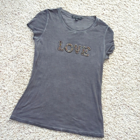 INC International Concepts Tops - Inc Rhinestone Love T shirt